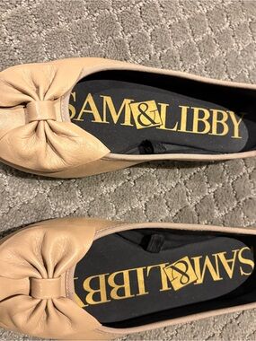 Sam & Libby Beige Bow Ballet Flats